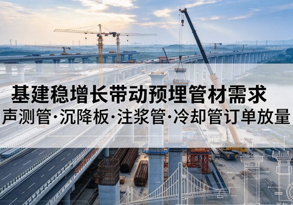 拉萨基建稳增长带动预埋监测管材需求，声测管、沉降板、注浆管订单持续放量